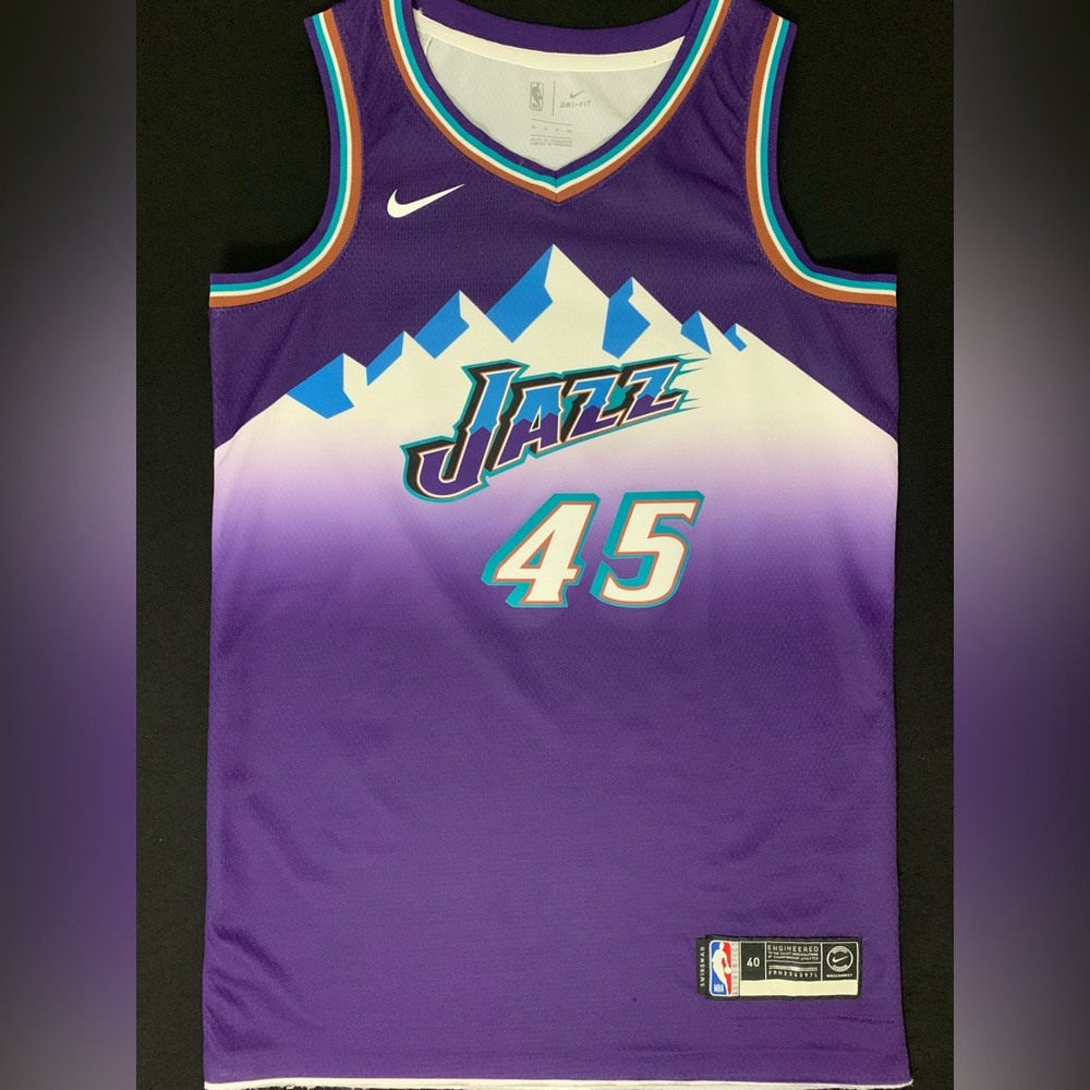 Nike Donovan Mitchell Utah Jazz #45 Purple Classic Swingman Jersey 40 Men’s S - Picture 3 of 8
